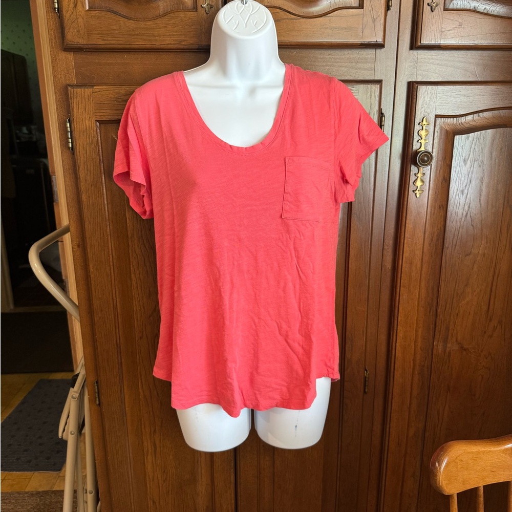 LOFT Vintage Wash Coral Pink Short Sleeve Tee